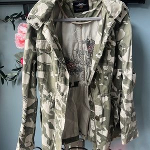 Harley Davidson Camo and Rose Jacket
